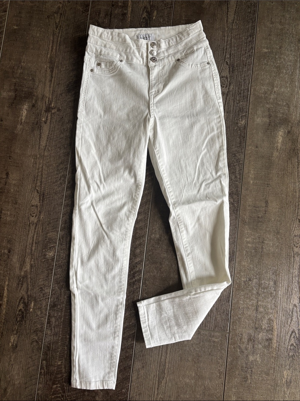 Celebrity Pink White Skinny High-Rise Jeans